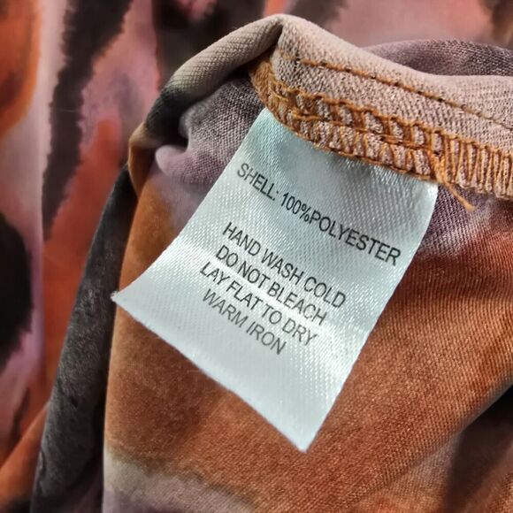 Bailey 44 Shirt Womens Small Orange Purple Satin Button Up Retro Disco Groovy - Picture 11 of 13